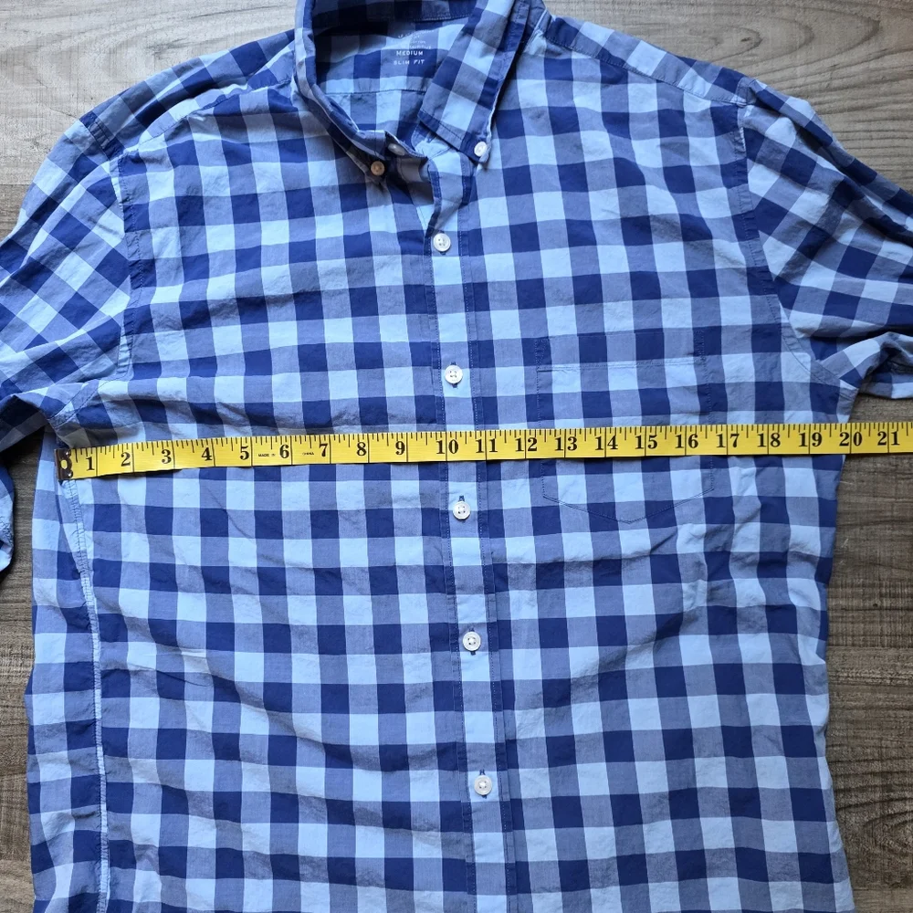 J. Crew Men’s Blue Gingham Button-Down Shirt